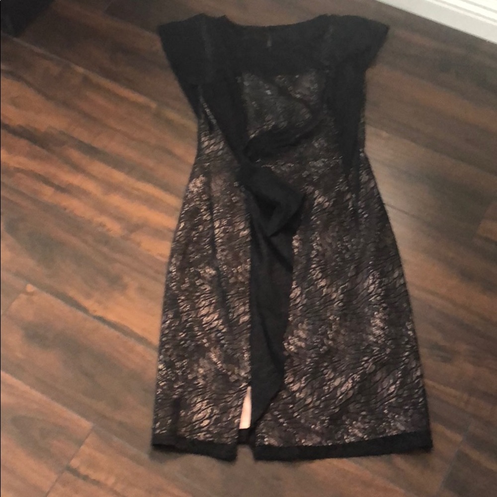 Adrianna P  Cascading Ruffle Sheath Dress